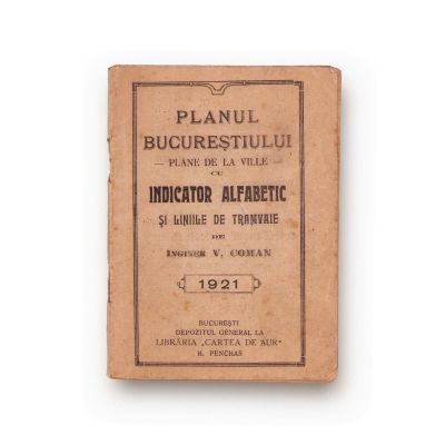 Planul Bucureștiului cu indicator alfabetic și liniile de tramvaie, 1921 