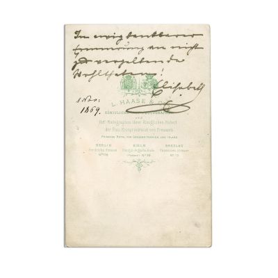 Principesa Elisabeta de Wied, fotografie de cabinet, cu dedicație olografă, atelier fotografic L. Haase & Co.