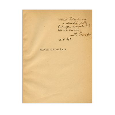 Theodor Capidan, Macedoromânii, cu dedicație pentru Iulia Murnu, 1942