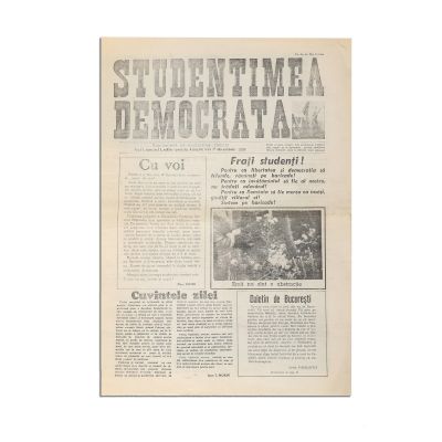 Publicația „Studențimea democrată”, Anul I, Nr. 1, 25 decembrie și Nr. 2, 29 decembrie 1989