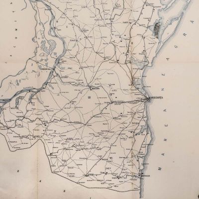 Harta căilor de comunicație din județul Constanța, 1912 