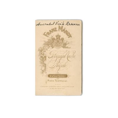 Amiralul Vasile Urseanu, fotografie format carte-de-visite, atelier Franz Mandy - Piesă rară