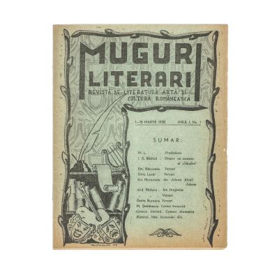 Publicația „Muguri literari”, Anul I, Nr. 1, 1-15 martie 1938