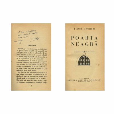 Tudor Arghezi, Poarta neagră, 1952, cu dedicație pentru Horia Oprescu