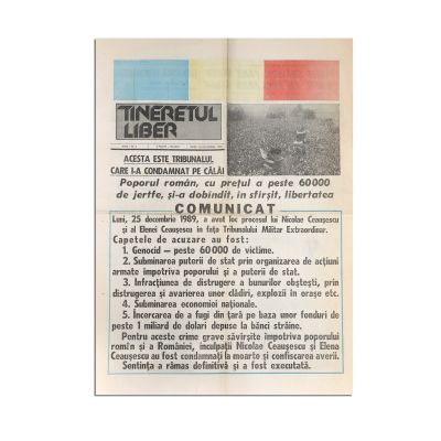 Publicația „Tineretul liber”, Anul I, Nr. 5, 26 decembrie 1989 -  procesul lui Nicolae și al Elenei Ceaușescu