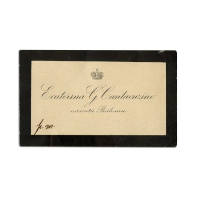 Ecaterina G. Cantacuzino, carte de vizită