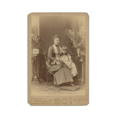 Ducesa Maria Alexandrovna de Edinburgh și prințesa Maria, cca. 1880 - Piesă rară