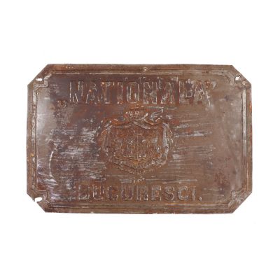Societatea de asigurări „Naționala”, două pancarte metalice