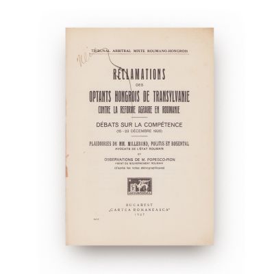 Reclamațiile optanților maghiari din Transilvania împotriva reformei agrare din România, 1927