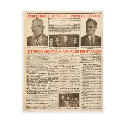 Publicația „România liberă”, 2 Ianuarie 1948 - Proclamarea Republicii Populare Române