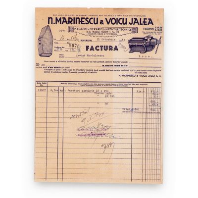 Colecție de 7 facturi și o chitanță