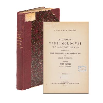 Const. C. Giurescu, Letopisețul Țării Moldovei, 1916, cu dedicație olografă