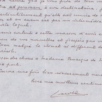 Regele Carol al II-lea, scrisoare expediată soților Buarque de Macedo, 20 aprilie 1947