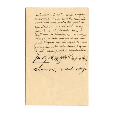 Constantin Arion, scrisoarea de duel, semnată de Ion C. Ghika, 1899