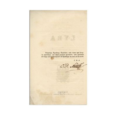 C.D. Aricescu, Lyra, 1858, cu semnătură olografă