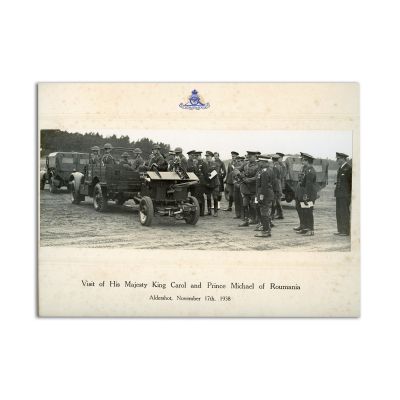 Vizita regelui Carol al II-lea și a principelui Mihai în Aldershot, 17 noiembrie 1938, două fotografii de epocă 