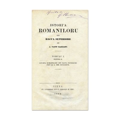 A. Papiu Ilarian, Istoria românilor din Dacia Superioară, 1852 - Două volume 