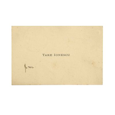 Take Ionescu, carte de vizită