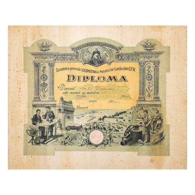Societatea generală Locomotiva a mecanicilor conducători C.F.R., diplomă