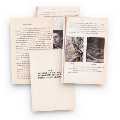 Constantin Nicolau, File relative la contribuția aeronauticii române în Primul Război Mondial, manuscris dactilografiat, cu semnătură olografă