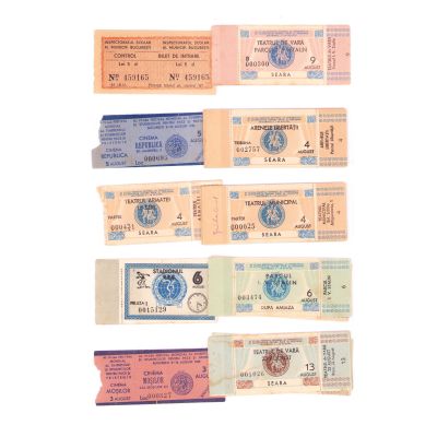 Colecție de bilete de intrare pentru teatre, stadioane și cinematografe