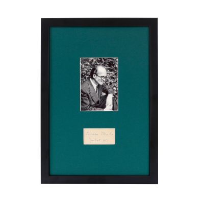 Mircea Eliade, fotografie de epocă + însemnare olografă