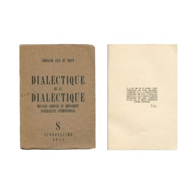 Dolfi Trost, Gherasim Luca, Dialectique de la Dialectique, 1945, exemplar numerotat
