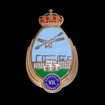 Insignă de 7 ani „Arsenalul Aeronautic”, bijutier Karnet & Kysely