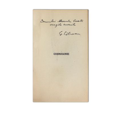 G. Călinescu, Poesii, 1937, cu dedicație pentru Al. Rosetti