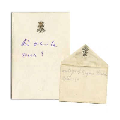 Carmen Sylva, bilet cu o însemnare olografă, cca. 1911