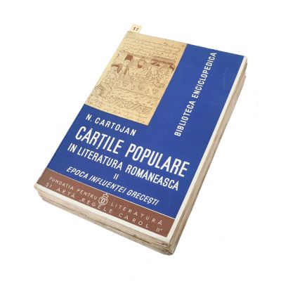 N. Cartojan, Cărțile populare în literatura românească, 1938, exemplar bibliofil, cu dedicație către Victor Vâlcovici