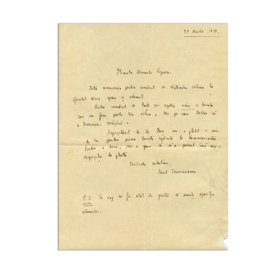 Scrisoare trimisă de Ionel Teodoreanu, 31 martie 1938