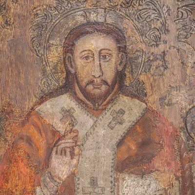 Icoană Deisis, tempera pe lemn, școală ruteană, jumătatea secolului al XVIII-lea