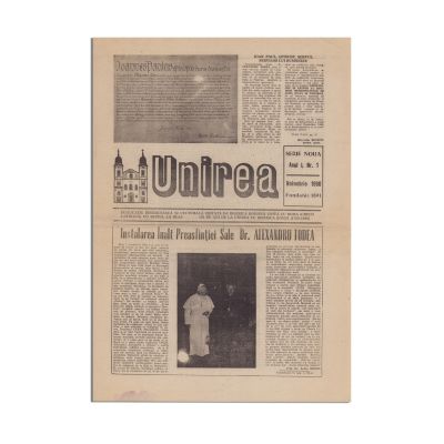 Publicația „Unirea”, Anul I, nr, 1, serie nouă, noiembrie 1990