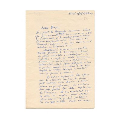 Constantin Noica, scrisoare expediată de la Păltiniș, 31 octombrie 1978