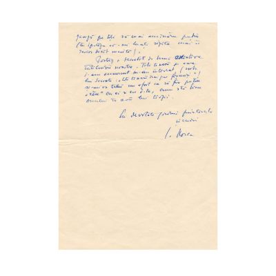 Constantin Noica, scrisoare expediată de la Păltiniș, 31 octombrie 1978