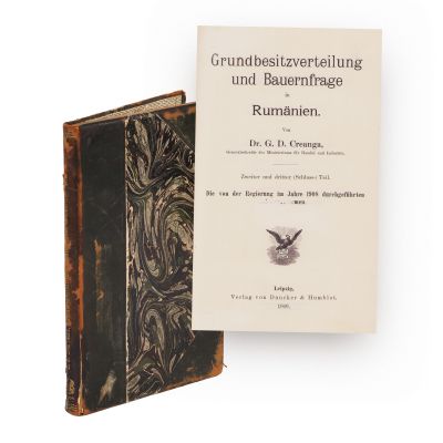 G. D. Creangă, Distribuția terenurilor și agriculturii din România, 1909, cu dedicație pentru Ion I. C. Brătianu 