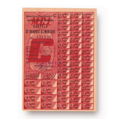 Două cartele de produse alimentare, ianuarie 1955
