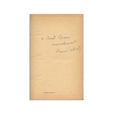 Panait Istrati, Domnitza de Snagov, 1926, cu dedicație către Constantin Graur