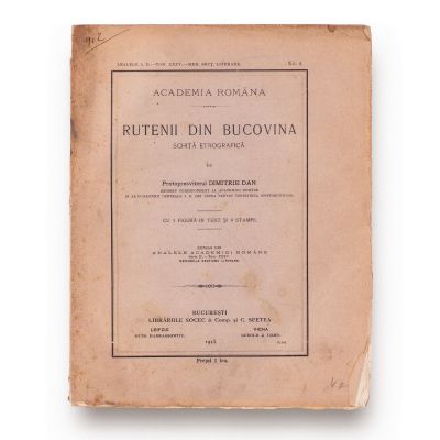 Dimitrie Dan, Rutenii din Bucovina. Schiță etnografică, 1913