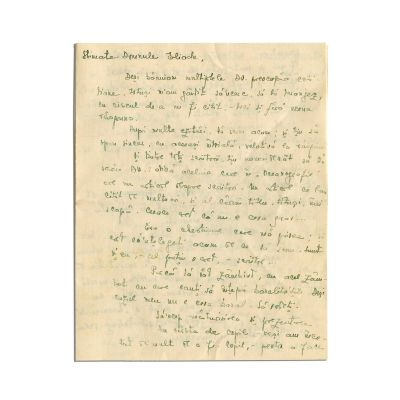 Ovidiu Drimba, scrisoare către Mircea Eliade, 1937
