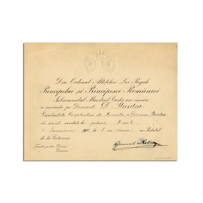 D. A. Sturdza, invitație la prânz din partea cuplului princiar, 1902