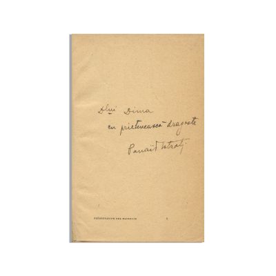 Panaït Istrati, Présentation des haïdoucs, 1930, cu dedicație