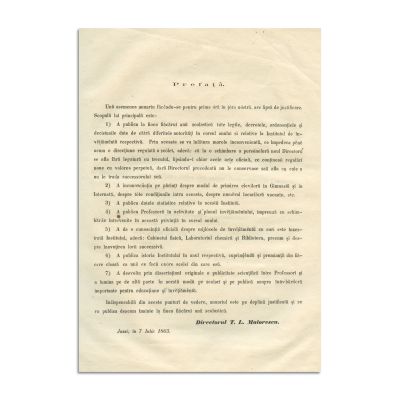 Titu Maiorescu, Anuarul Institutului și Internatului din Iași, 1863