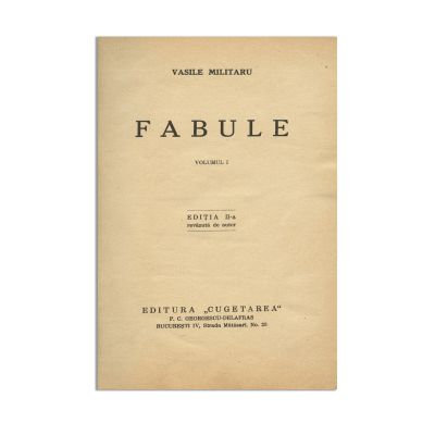Vasile Militaru, Fabule, cu dedicație pentru Toma Zaharia