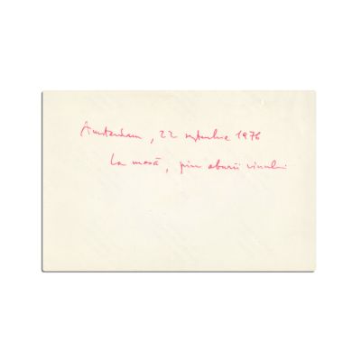 Mircea Eliade la Amsterdam, fotografie de epocă, 22 septembrie 1976