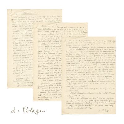Lucian Blaga, Întâlnire cu ariciul, trei file manuscris