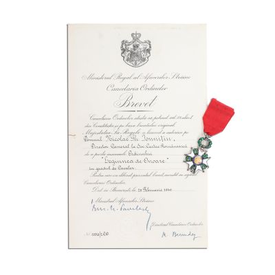 Ordinul „Legiunea de Onoare” în grad de cavaler + brevet