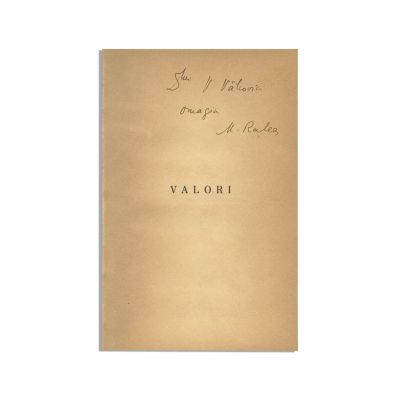 Mihai D. Ralea, Valori, 1935, exemplar bibliofil cu dedicație către Victor Vâlcovici