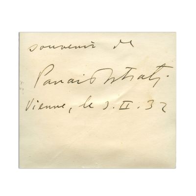 Panait Istrati, fotografie tip carte poștală + dedicație olografă, 1932